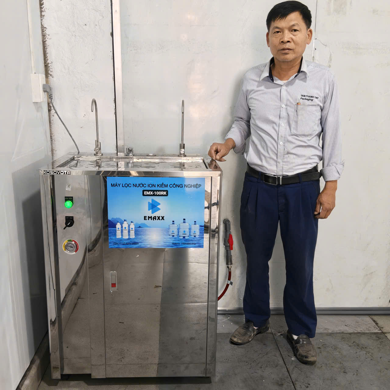 Hoàn thành lắp đặt  máy lọc nước ion kiềm 100 L/h tại Mỹ Hào, Hưng Yên của công ty EMAXX.